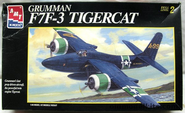 AMT 1/48 Grumman F7F-3 Tigercat - Marines or Navy - (F7F3), 8843 plastic model kit